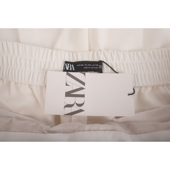 Zara Womans Trousers Pants Size XXL White Gold Button Straight Leg  9929/020 NWT - Picture 8 of 8
